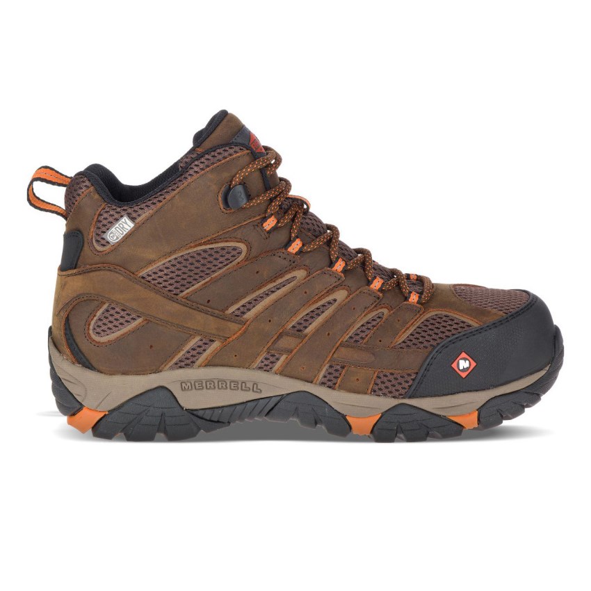 Bottes de Securite Merrell Moab Vertex Mid Waterproof Comp Toe Marron Homme | Y.T.BRLC